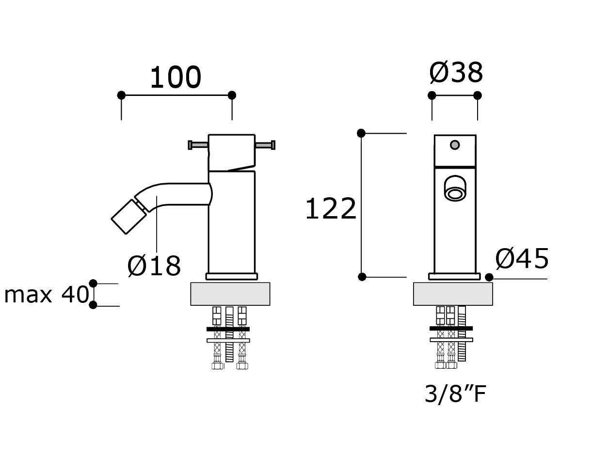Смеситель для биде из нержавеющей стали MINA способ ARCH-00139542 - Вид №2