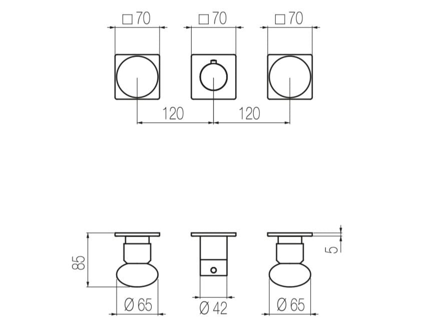 Нержавеющая сталь встраиваемый термостатический смеситель для душа с 3 отверстиями Radomonte Mirò ARCH-00092211 - Вид №6