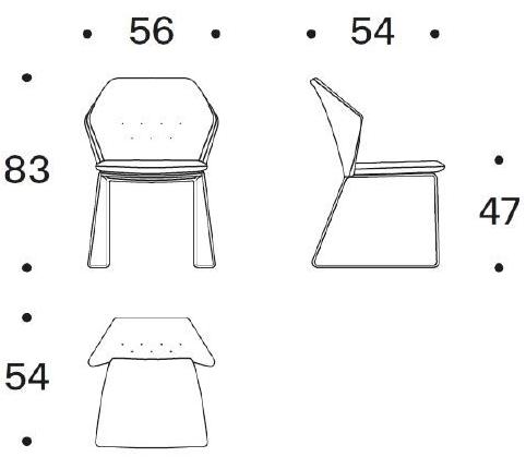 Saba Italia Санный стул с обивкой из ткани New york sun-id-1352378 - Вид №7