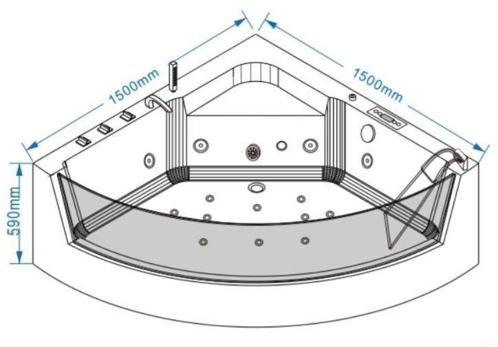 Ванна гидромассаж. GR-15000(150x150x59) GROSSMAN  - Вид №1