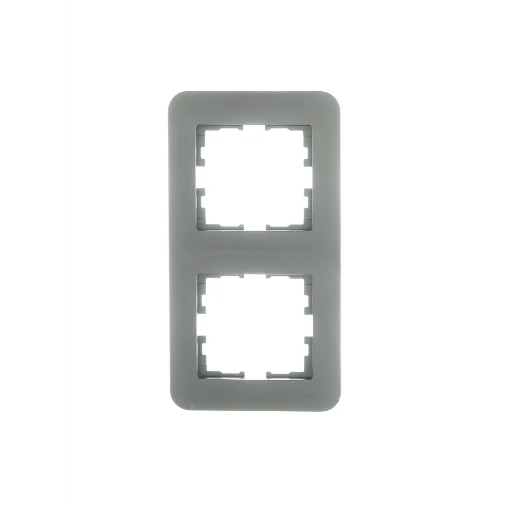 Рамка для розеток и выключателей Lezard Asti 2 поста вертикальная цвет платина STLM-2127225