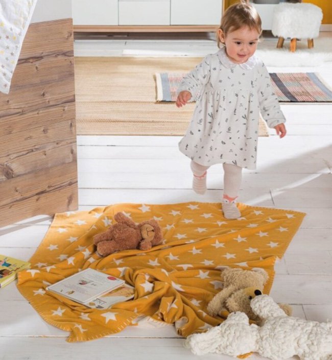 Плед детский хлопковый 95х120 см желтый Big Star SCHARDT  00-3880137 Желтый Santreyd  - Вид №1