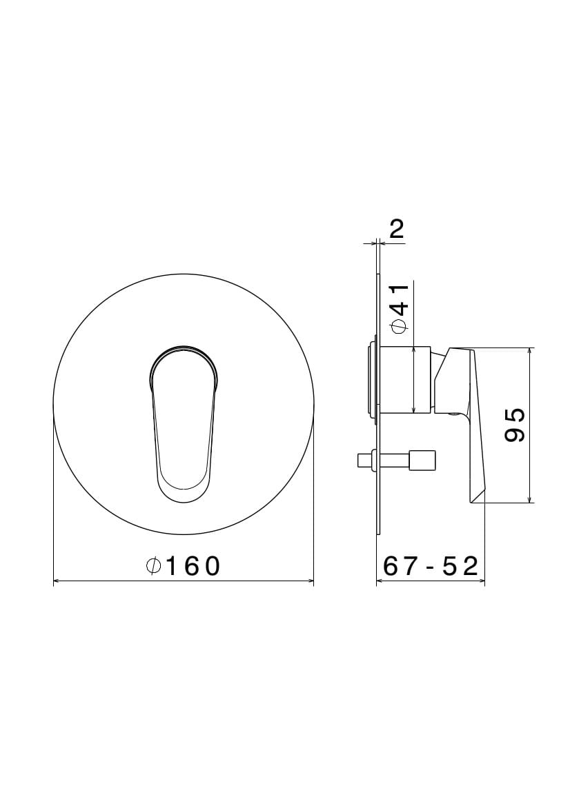Встраиваемый однорычажный смеситель для душа с переключателем Newform NIO ARCH-00060481 - Вид №1