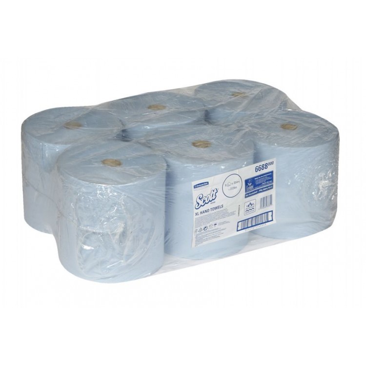 6688 Kimberly Clark Полотенца бумажные в рулоне Kimberly Clark Scott XL 6688 1-слойные в рулонах по 354 метров 