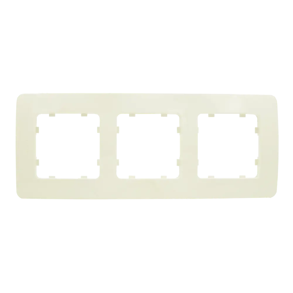 Рамка для розеток и выключателей Hegel 3 поста цвет слоновая кость STLM-2056978