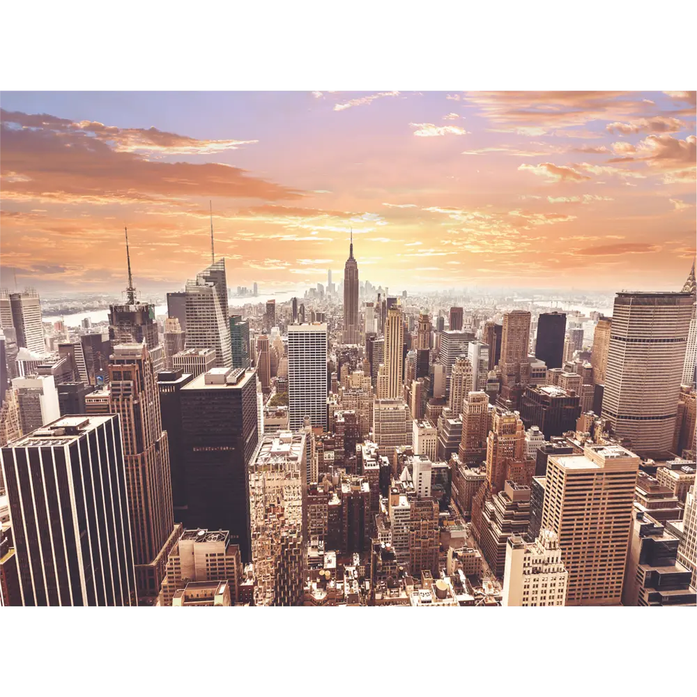 Фотообои Огни золотого города бумажные, 280x200 см Симфония STLM-2185294