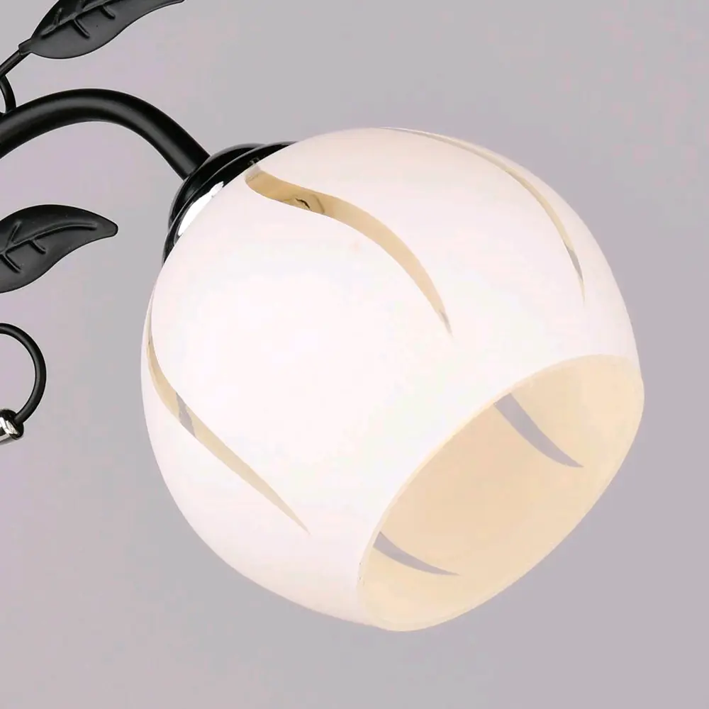 Бра настенное РОССВЕТ Меренга - черный с бежевым плафоном 89426772 STLM-1576870 - Вид №4