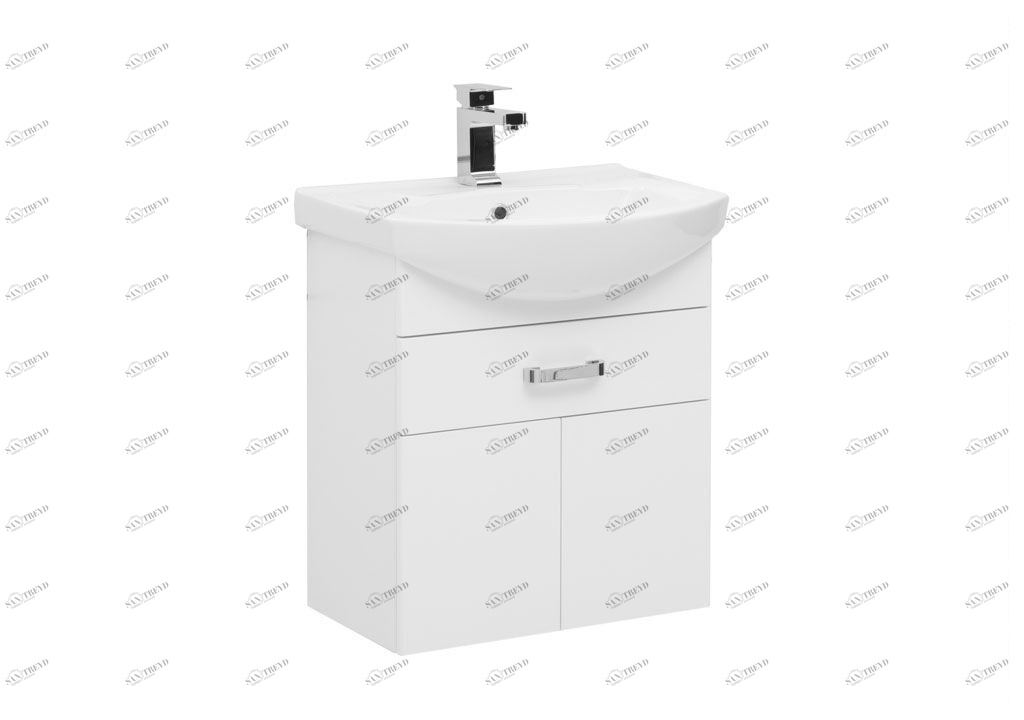 Тумба с раковиной Aquanet Ирис 60 белый (1 ящик, 2 дверцы) 0019838100182641