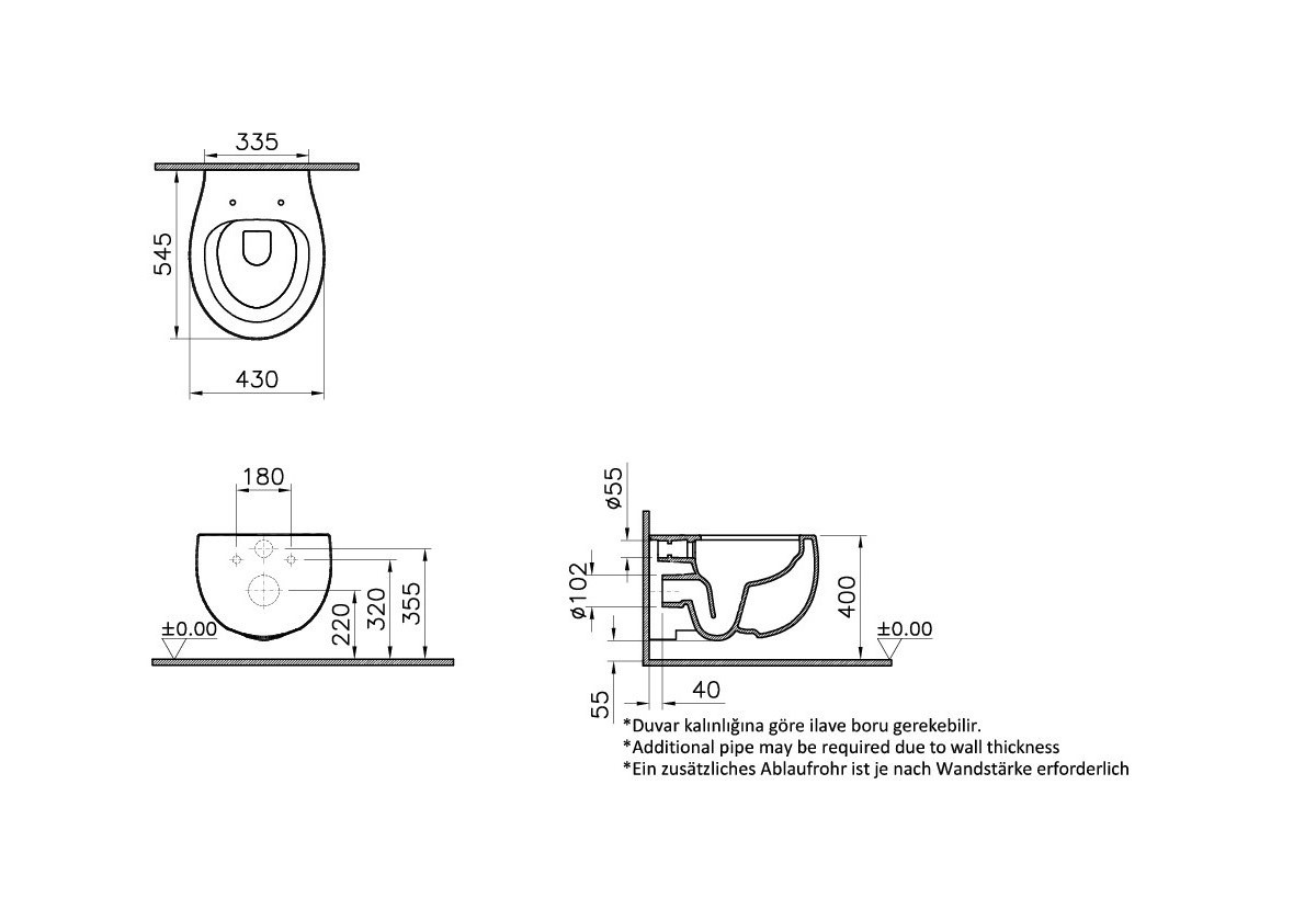 5885B403-0101 Биде Vitraglobal Memoria  - Вид №1