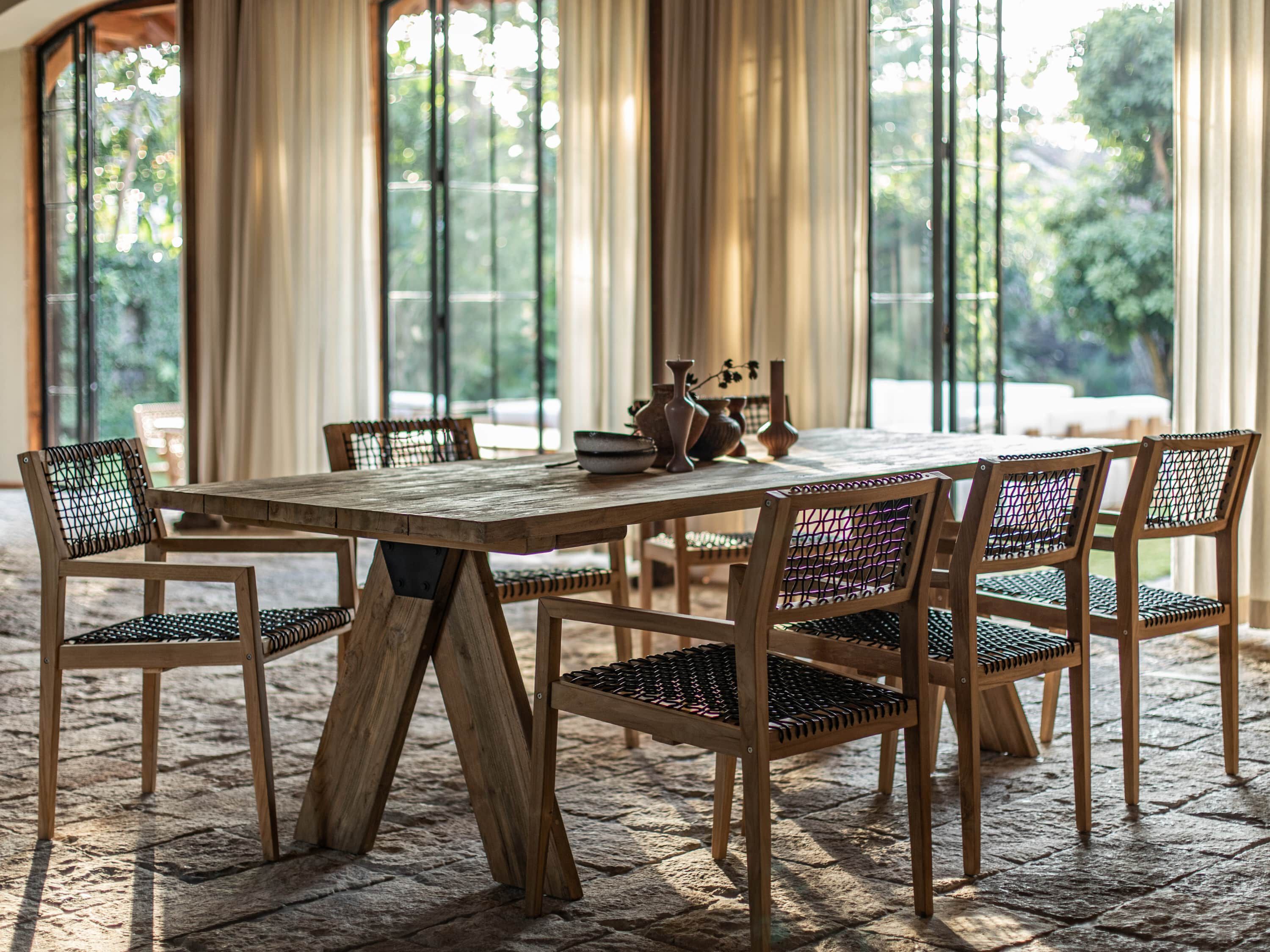 Садовый стул из тика и веревки с подлокотниками cbdesign Vienna Dining ARCH-00112530 - Вид №7