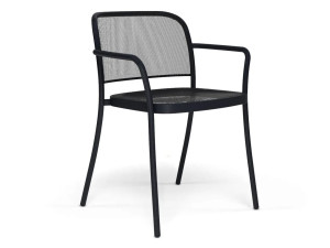 Стальной садовый стул с подлокотниками