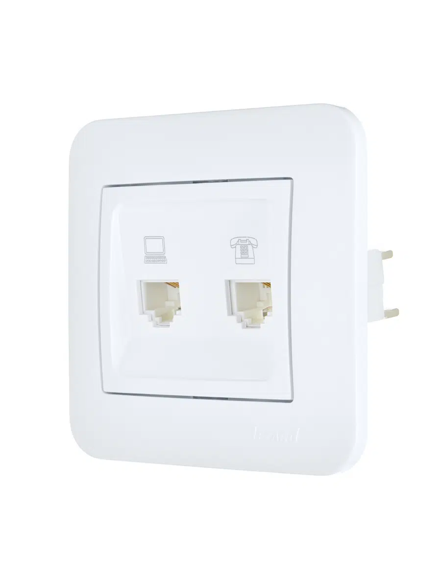 ASTI Розетка компьютер+телефон белая LEZARD 7081-0202-143 - Вид №3