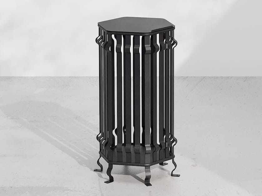 Наружная металлическая корзина для мусора с крышкой DIMCAR ARCH-00047899