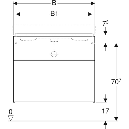 840360000 Шкафчик для раковины Geberit iCon, с двумя выдвижными ящиками Geberit  - Вид №3