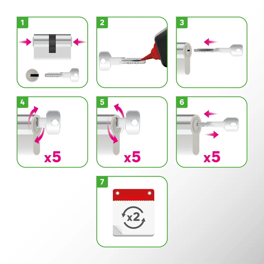 Цилиндр дверной Standers TTAL1-3030NBGD с механизмом ключ-вертушка 82625292 STLM-0032177 - Вид №6