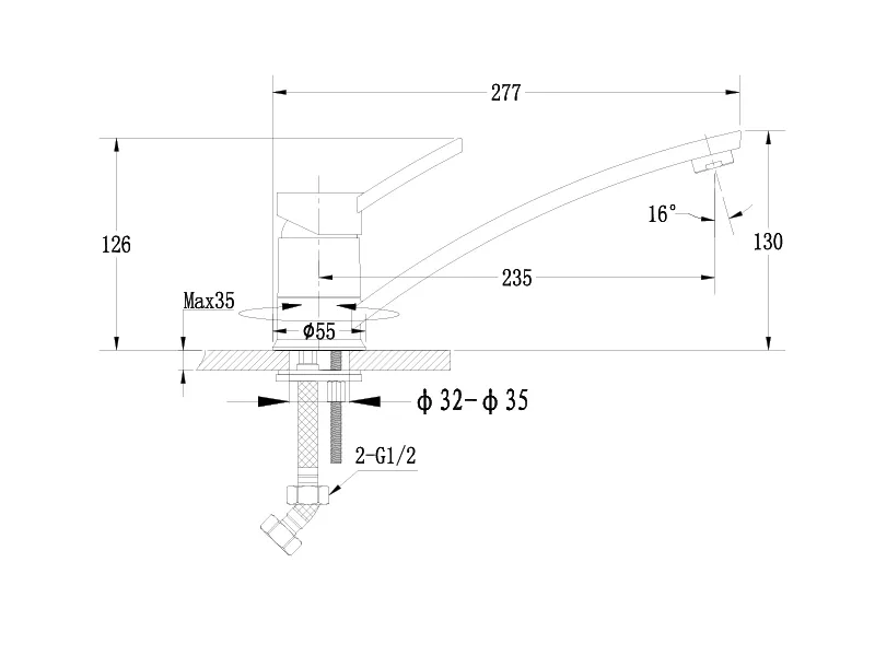 Кухонный смеситель 17240045 темно-бежевый GranFest Ewigstein - Вид №1