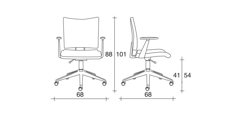 Офисное кресло из ткани с колесами и подлокотниками с 5 спицами TALIN Aviamid ARCH-00004031 - Вид №1