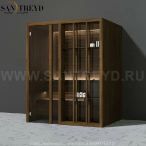 Effegibi YOKU.S45 SA.70100020 Сауна с левой дверью. Мощность: 4,5 кВт макс. Размеры: длина 174 см, ширина 132 см. Отделка: чёрный орех