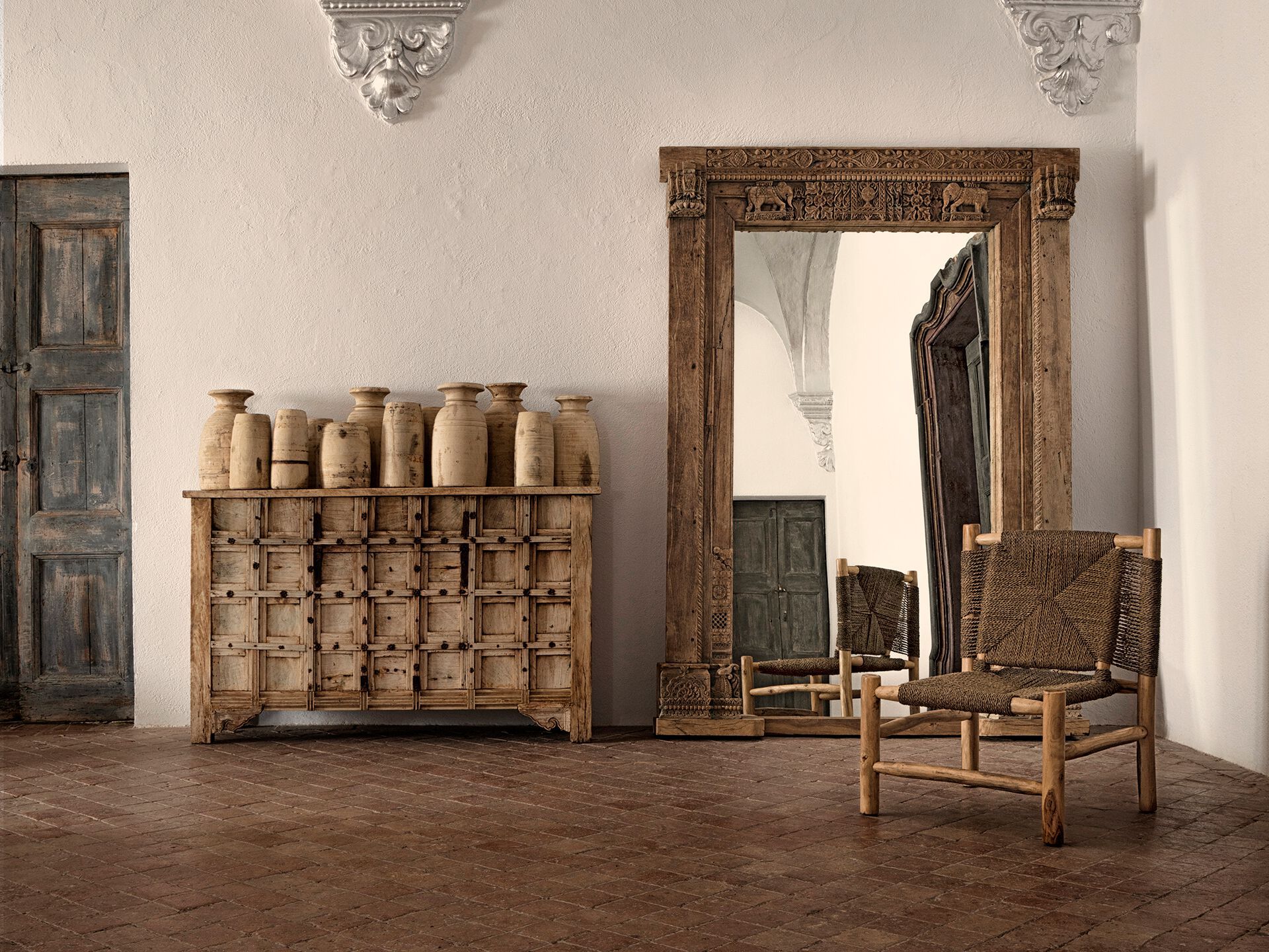 Прямоугольное напольное зеркало из тикового дерева с рамкой Vical Home ARGEEN ARCH-00146219 - Вид №4