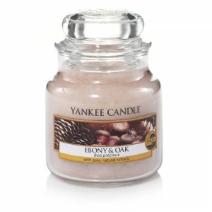 Свеча маленькая в стеклянной банке "Дуб и черное дерево" 104гр 25-45 часов YANKEE CANDLE  267892 Бежевый