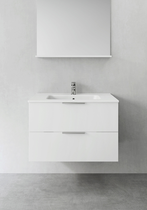 1390233 Шкаф Для Умывальника Компактная Форма Белый Матовый 800 Hafa  Белый 