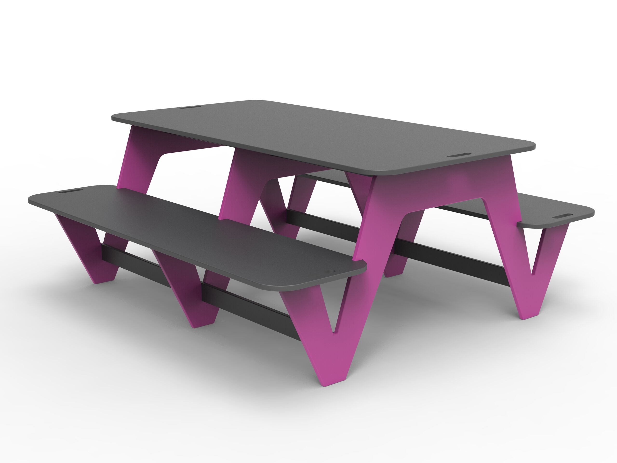 Прямоугольный стол для пикника из полиэтилена со встроенными скамейками Donye Beat ARCH-00034300