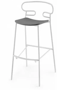 TrabA' Табурет из металла и полиуретана с подставкой для ног Genoa 0049-met-pu