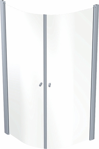 500.994.00.5 IDO Showerama 10-4 душевая стенка для круглого углового душа, IDO Showerama 10-4, матовые профили / матовое стекло, 700x900 мм  - Вид №2