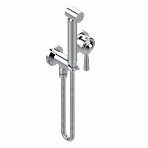 G7B-5840/MB Внешняя часть гигиенического душа: смеситель, усиленный шланг 1,25м, лейка с клапаном (возможны только следующие покрытия A02, B01,C01, E02, F01, G01,G02, H44), вывод для шланга Thg-paris Beaubourg с рукоятками Хром