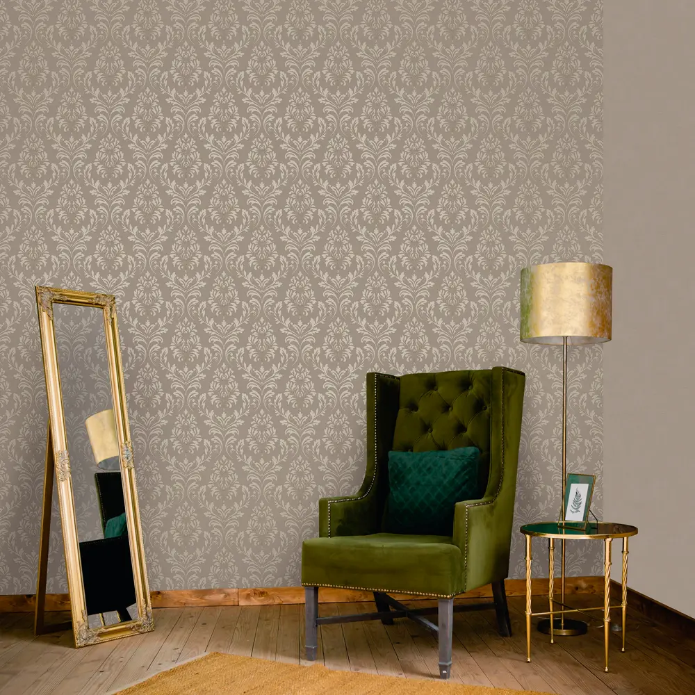 Флизелиновые обои ELYSIUM Терра серые с вензельным рисунком 1.06 м 89440793 STLM-1581763 - Вид №2