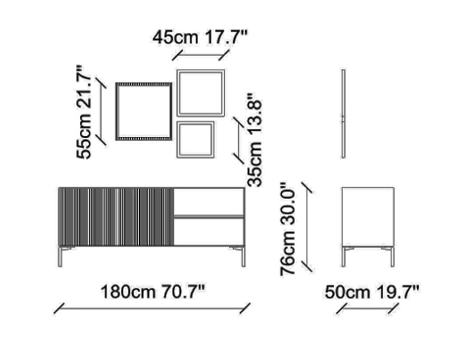 Деревянный шкаф с распашными дверцами и ящиком NDESIGN пекан ARCH-00138233 - Вид №1