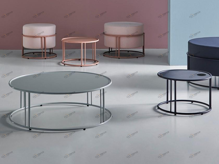 Mobboli Низкий круглый журнальный столик из стали с эпоксидной краской Up Up50tab, up90tab