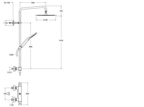 Настенная термостатическая душевая колонна с ручным душем CRISTINA Rubinetterie душевые колонны-Shower &amp ARCH-00041402 - Вид №2
