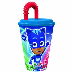 Стакан спортивный пластиковый с соломинкой и крышкой "Герои в масках", 430 мл STOR ГЕРОИ В МАСКАХ 335938 Синий