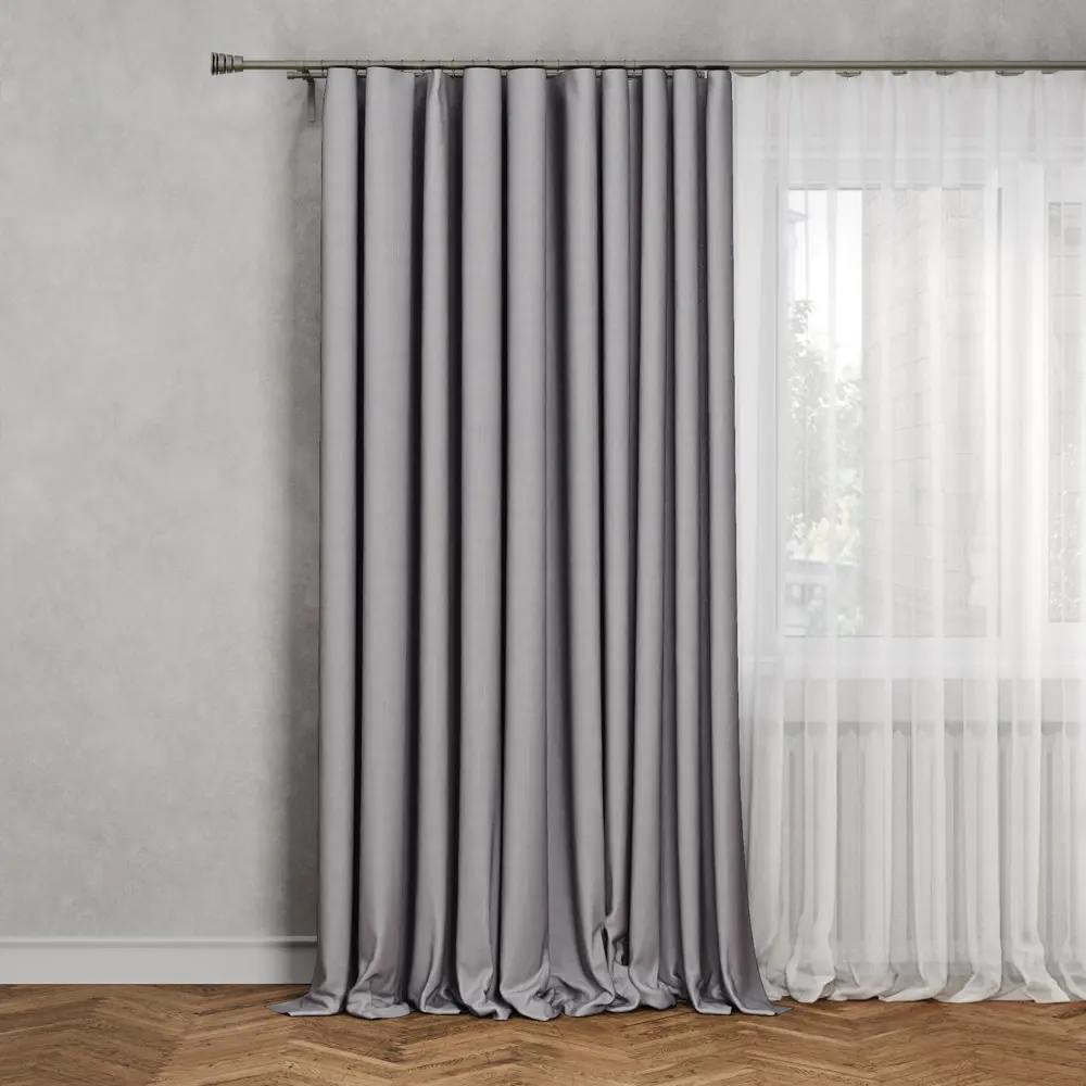 Штора на ленте Inspire Malonn 200x280 см цвет серый 82485643 STLM-2044849 