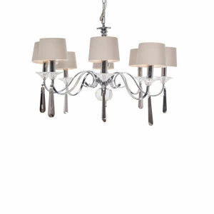 Люстра Nickel and Black Crystal 8 плафонов хром 5377 RVASTLEY ДИЗАЙНЕРСКИЕ, PUSHA 061529 Хром