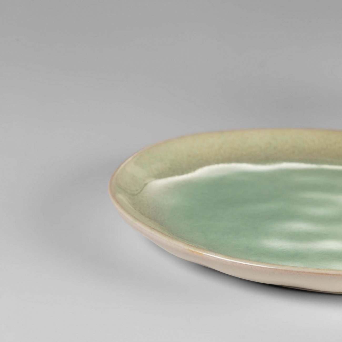 Тарелка керамическая десертная бело-зеленая Zain от La Forma LA FORMA ZAIN 00-3865087 Зеленый  - Вид №1