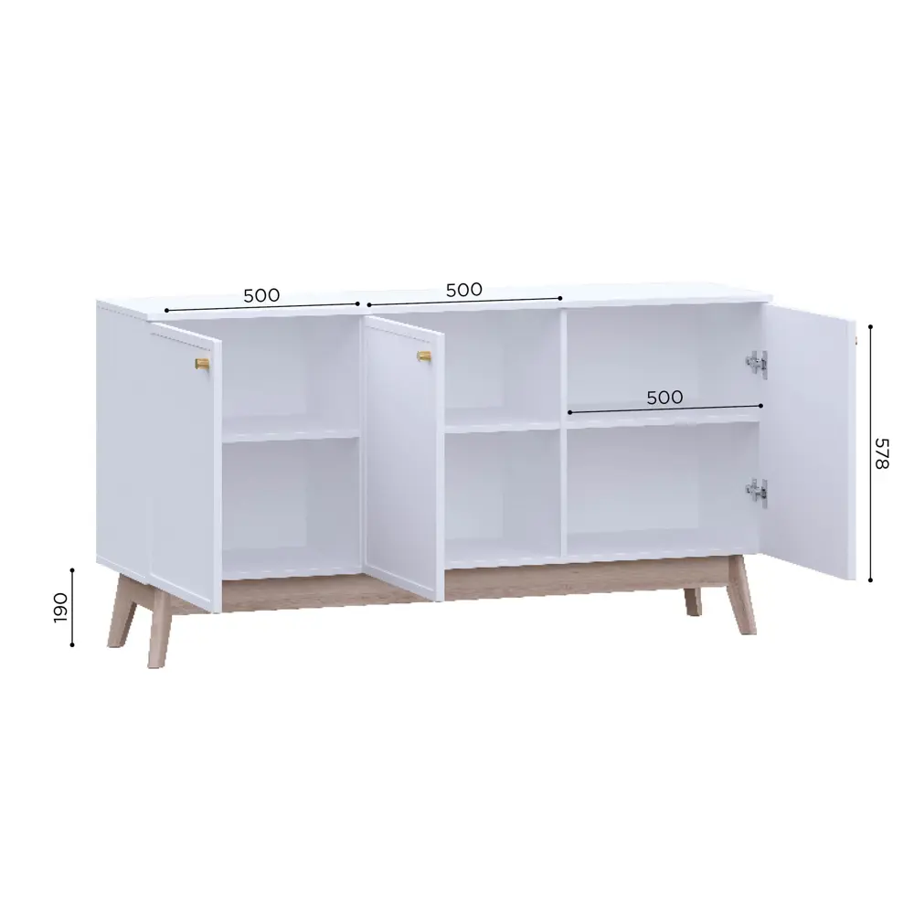 Тумба под телевизор KONSENSA Амьен 150x79x41.7 см ЛДСП цвет белый 89448137 STLM-2067988 Лион - Вид №8