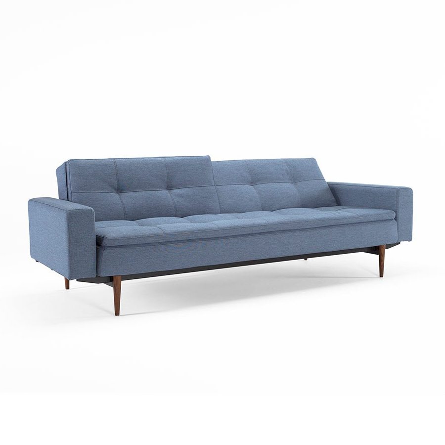 Диван Dublexo с мягкими подлокотниками Round и ножками Styletto, индиго Innovation Living DUBLEXOARM558 - Вид №1