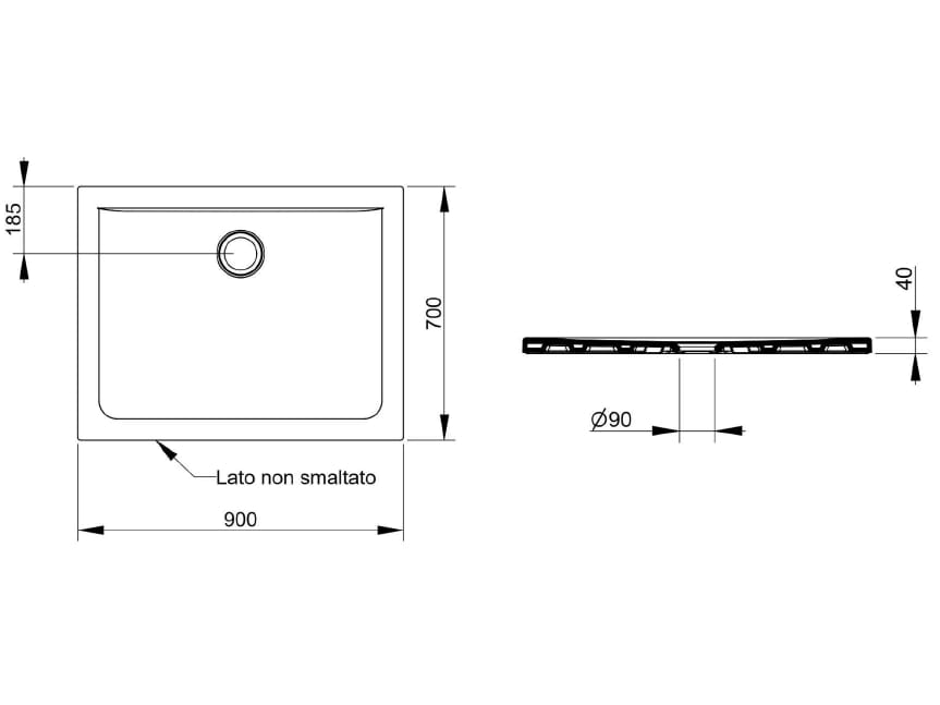 Керамический нескользящий прямоугольный поддон для душа Ceramica Dolomite SQUASH ARCH-00046905 - Вид №13