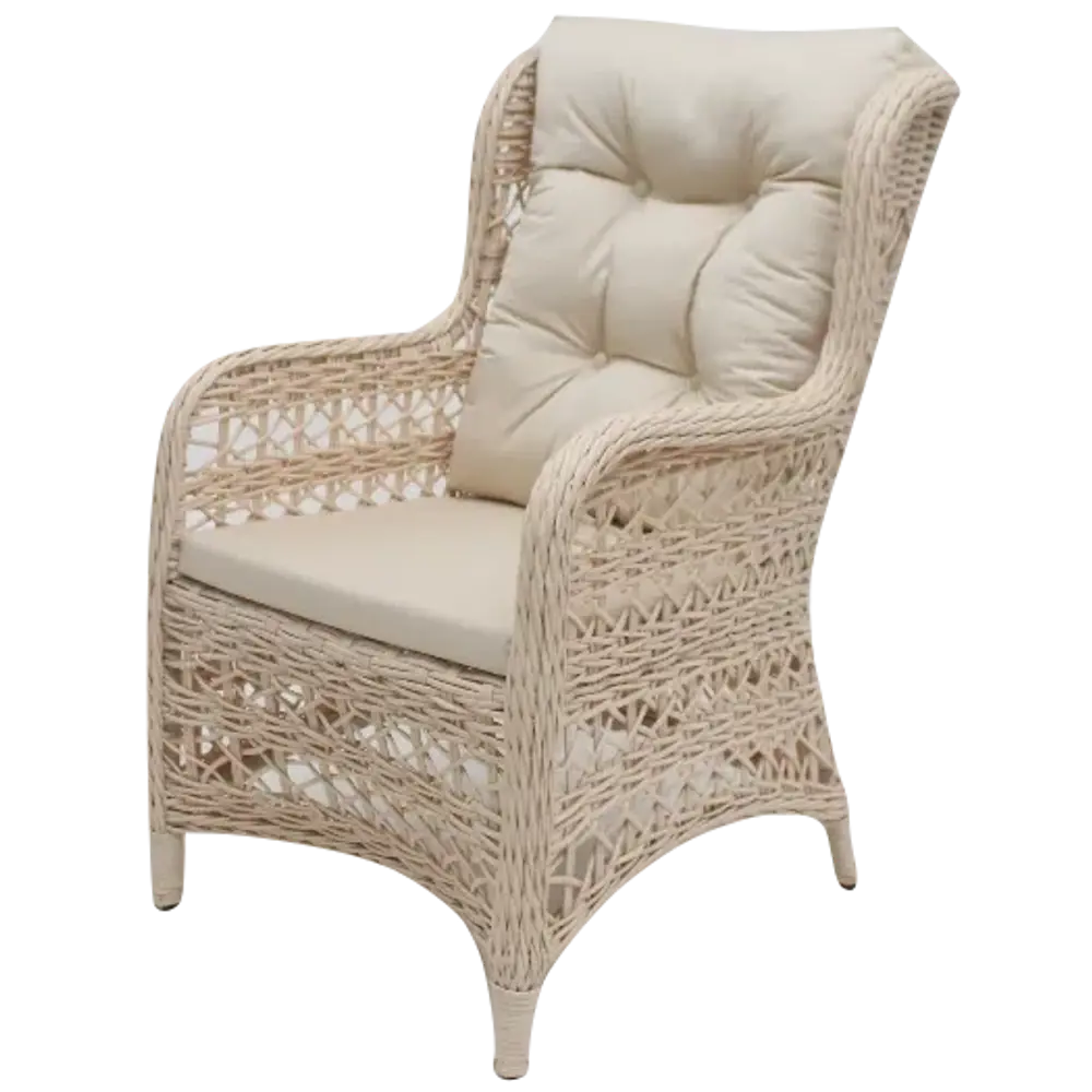 Садовое кресло с подушкой King 60x63x120 см искусственный ротанг бежевый Santreyd STLM-2073197
