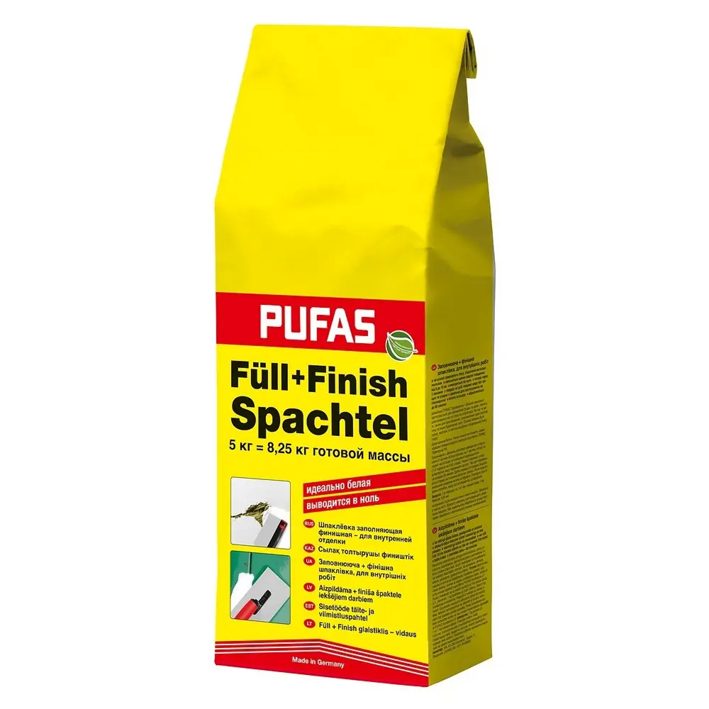 Шпаклёвка финишная Pufas Full Finish белая 5 кг 89143440 STLM-2150199 Full + Finish