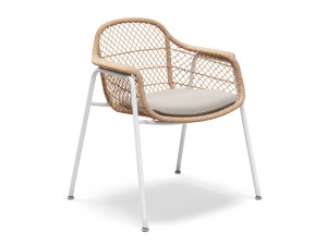 Плетеный садовый стул с подлокотниками