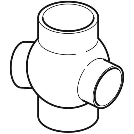 365.375.16.1 Крестовина шаровая Geberit PE 88,5°, соединения 135° смещенные Geberit  - Вид №1