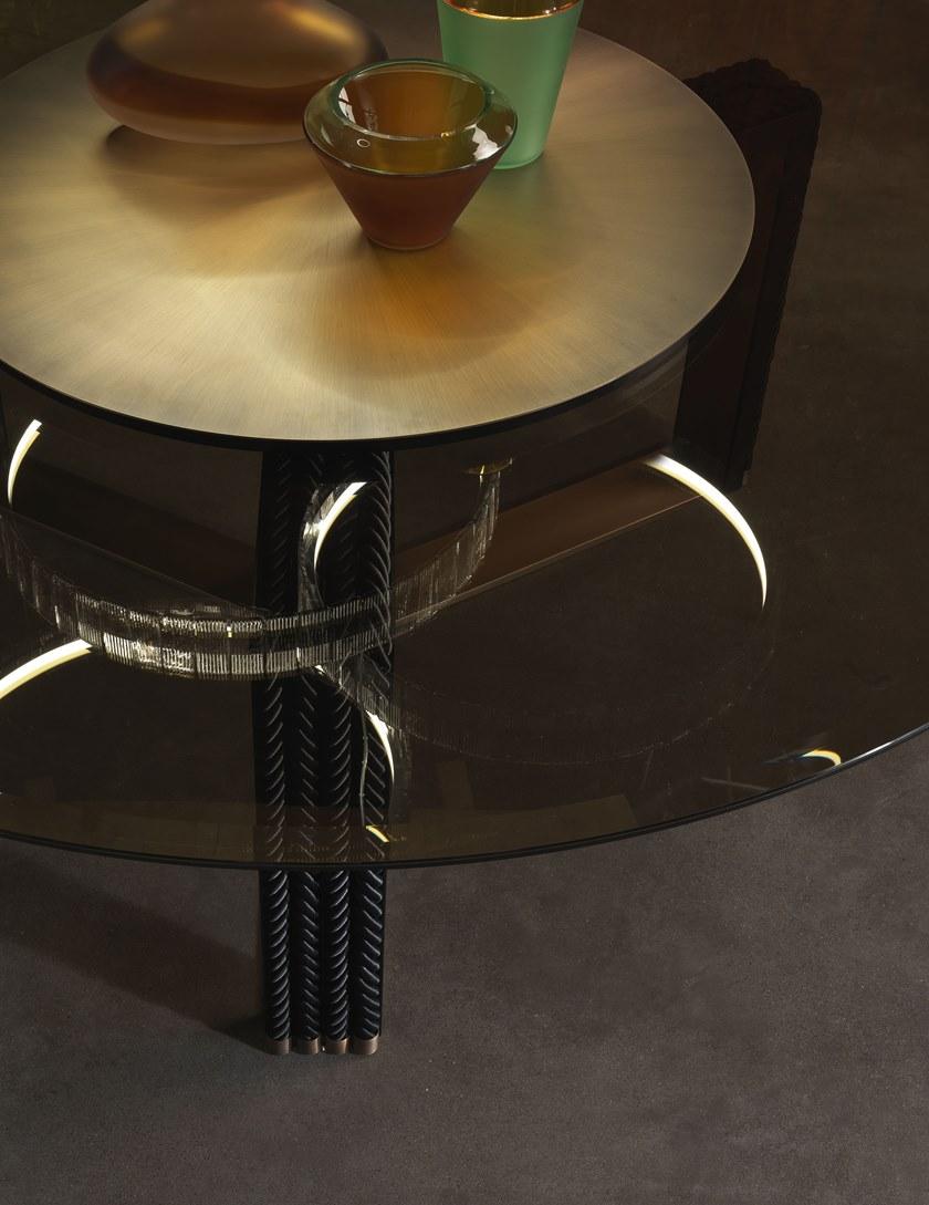 Gianfranco Ferré Home Круглый стол из стекла и металла с ленивой сьюзан Glasgow sun-id-1467310 - Вид №4