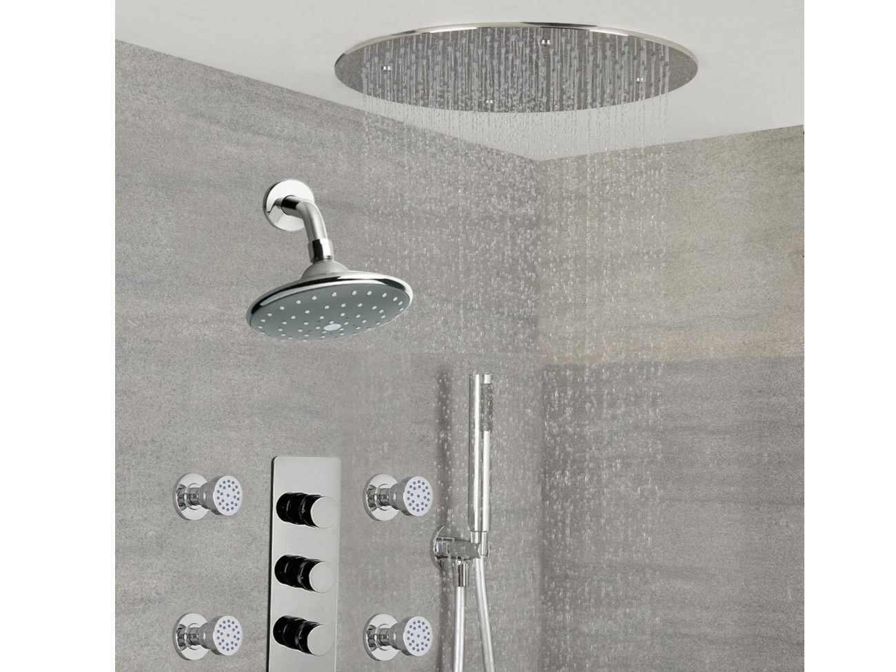 Латунный термостатический набор для душа с ручным душем Fontana Showers FS1329 ARCH-00034974