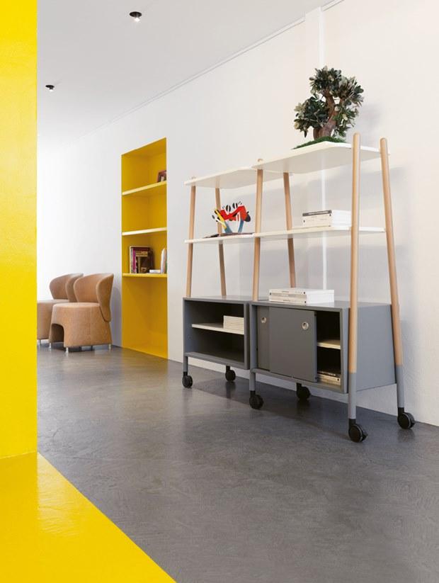 Sesta Офисный стеллаж на колесиках из лакированной древесины Blog sun-id-1415160 - Вид №1