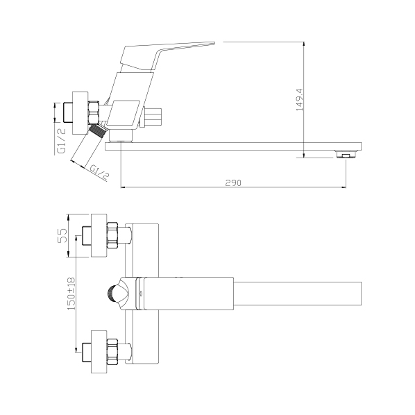 35-L35P GRANO  Смеситель универсальный  ARGO kran 35l35pgrano - Вид №1