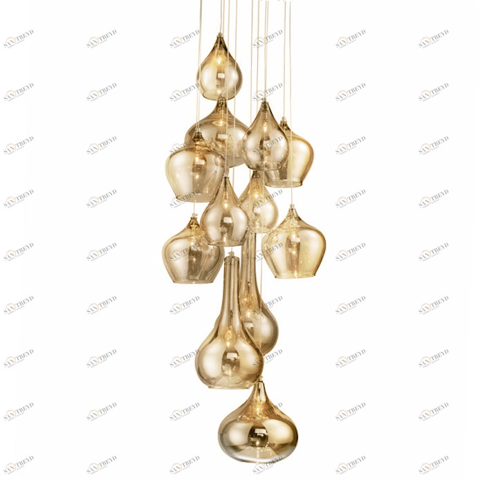 Светильник подвесной 150х60 см янтарный Delight Collection KG0944P-12 brown DELIGHT COLLECTION ДИЗАЙНЕРСКИЕ 00-3882316 Золото;прозрачный 