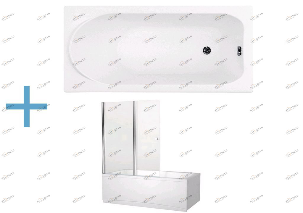 Акриловая ванна Aquanet Nord 160x70 (+ шторка Aquanet Alfa 4 NF6222-pivot) 0020401800196049